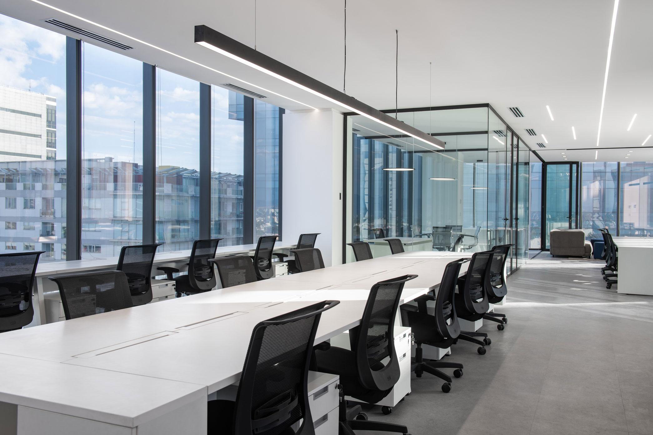 Contemporary interior featuring architectural and decorative lighting